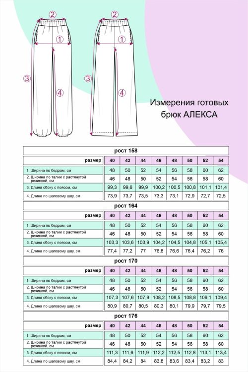 выкройка брюк Алекса