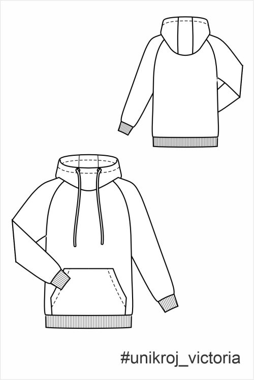 выкройка худи Виктория