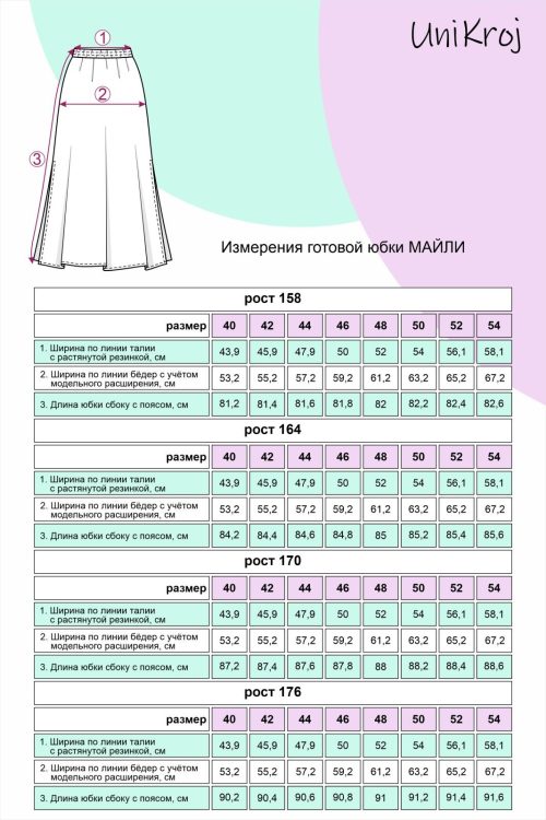 выкройка юбки Майли Уникрой